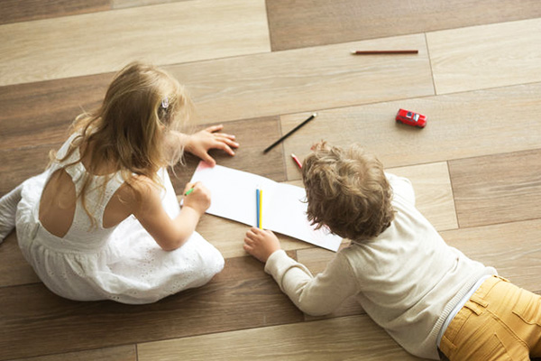 kids on vinyl flooring