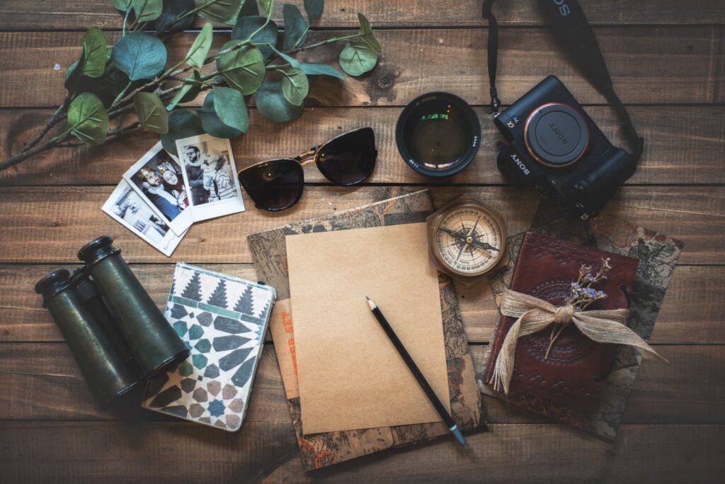 travel flat lay