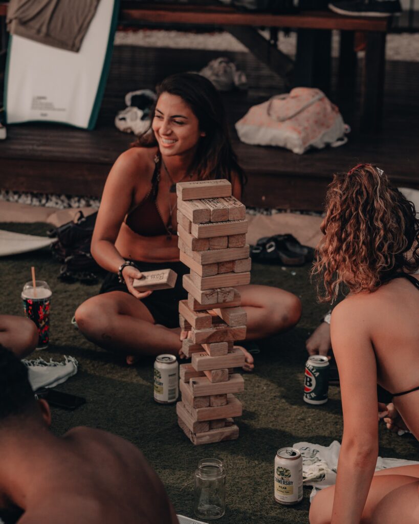giant jenga is agreat adult bbq game